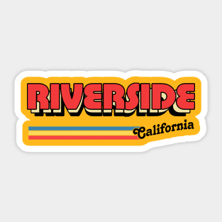 Riverside, CA \/\/\/\ Retro Typography Design Sticker